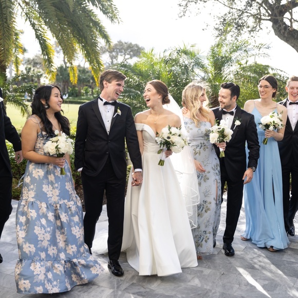 The Lucetta Dress in Dusk Blue Baroque Floral - Picture 5 of 6